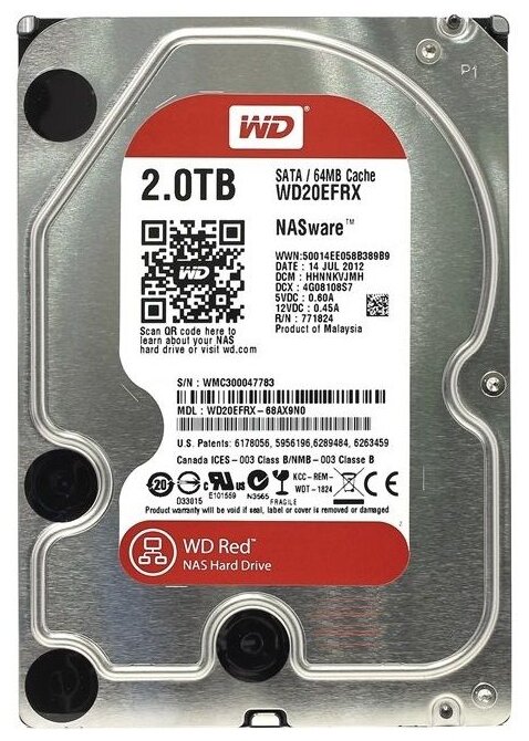 Жесткий диск Western Digital WD Red 2 ТБ WD20EFRX