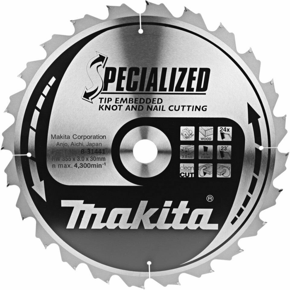 Пильный диск Makita для демонтажных работ, 355x30x3/2.2x24T, B-31441