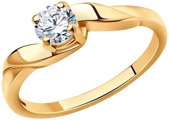 Позолоченное кольцо для помолвки 93010021 SOKOLOV