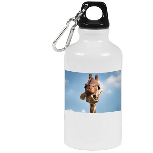 Бутылка с карабином CoolPodarok Жираф на фоне небо бутылка с карабином coolpodarok собака на желтом фоне