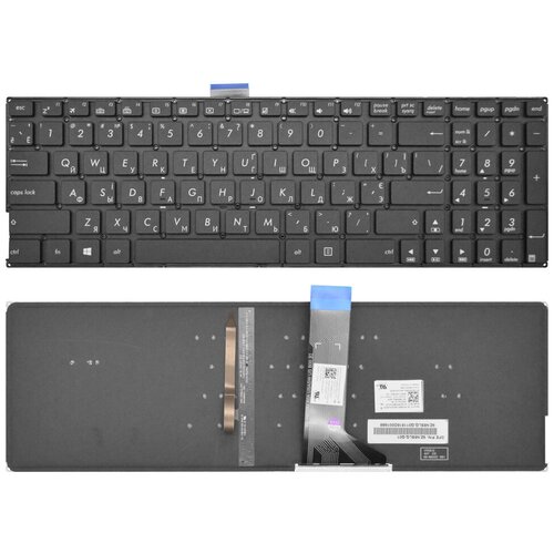 Клавиатура для ноутбука ASUS K501UX черная с подсветкой 3700₽