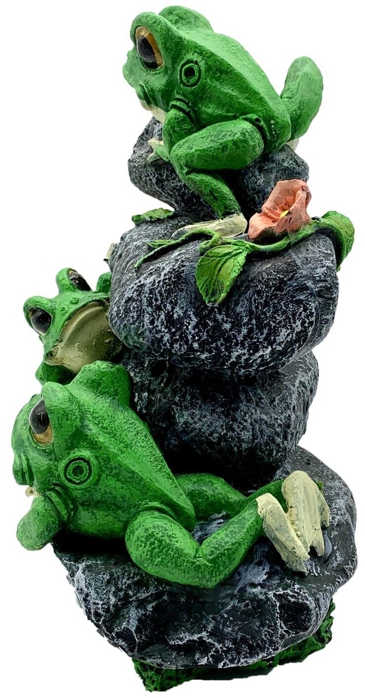 Садовая фигура «Лягушата на камнях» высота 32 см - фотография № 3