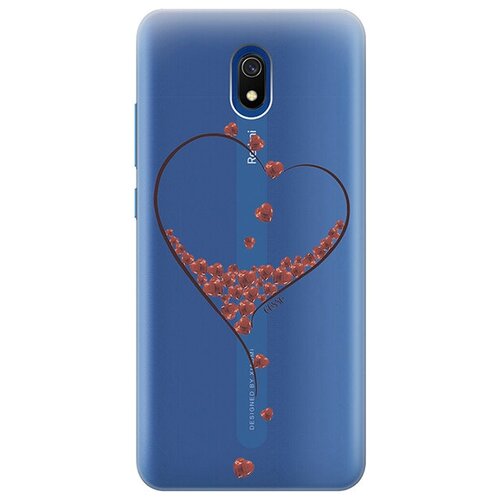 Ультратонкий силиконовый чехол-накладка для Xiaomi Redmi 8A с 3D принтом Little hearts ультратонкий силиконовый чехол накладка для xiaomi redmi 8a с 3d принтом lilac flowers