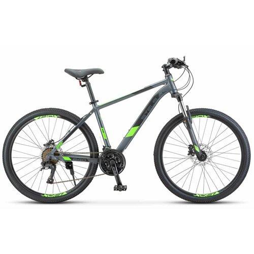 Велосипед Stels Navigator 640 D V010 антрацитовый/зелёный 26 (LU091518) рама 17 горный mtb велосипед stels navigator 640 d 26 v010 2019 рама 14 5 антрацитовый зелёный