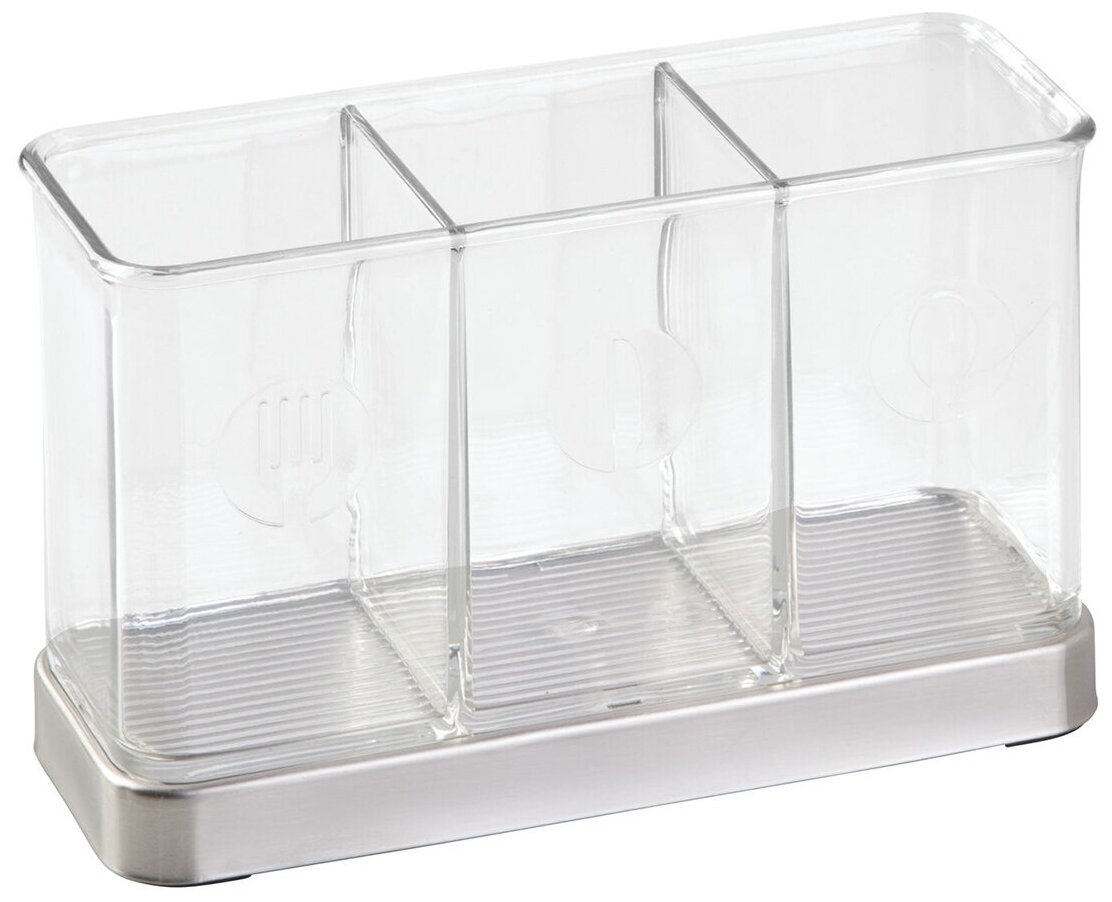 Держатель для столовых приборов Forma с тремя отделениями пластик/сталь серебристый