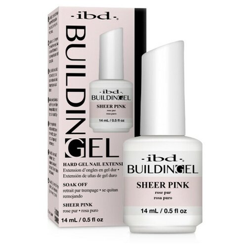 IBD, нежно-розовый структурный гель с кисточкой LED/UV Building Gel Sheer Pink, 14 мл.