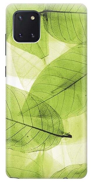 Ультратонкий силиконовый чехол-накладка для Samsung Galaxy Note 10 Lite, A81 с принтом "Зеленые листья"