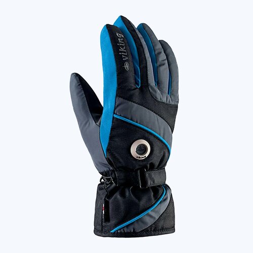 Перчатки VIKING, подкладка, регулируемые манжеты, с утеплением, размер XS, серый, голубой