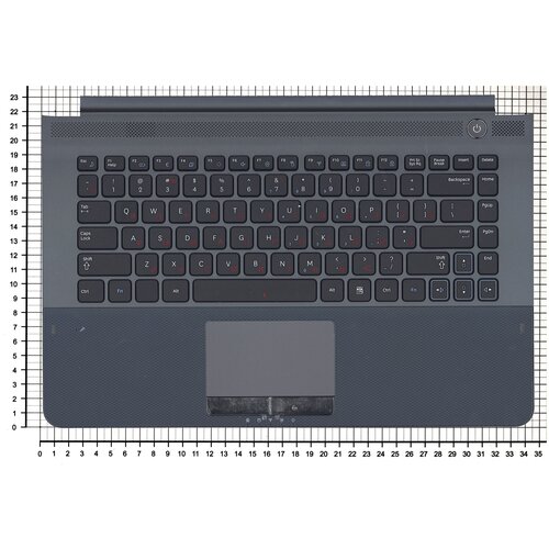 Клавиатура (топ-панель) для ноутбука Samsung RC420 черная с черным топкейсом клавиатура для ноутбука samsung rc410 rc420 rc421 p n v125360as1