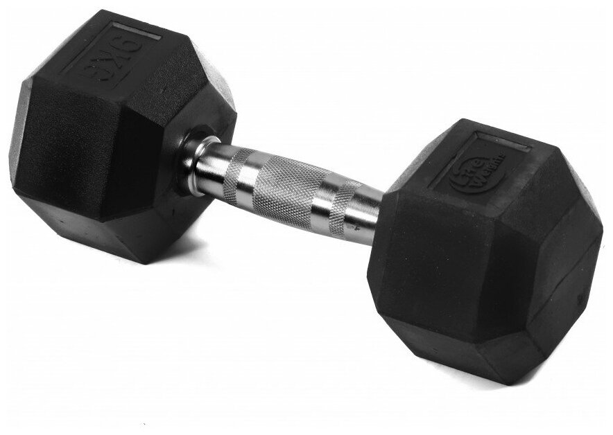 Гантель гексагональная обрезиненная Lite Weights 3185LW, 9кг