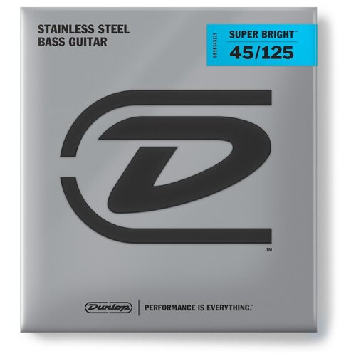 Dunlop Super Bright Steel DBSBS45125 струны для 5 струнной бас-гитары, Light, 45-125 комплект струн для 5 струнной бас гитары high c double ball end 30 105 magma strings be171ndb