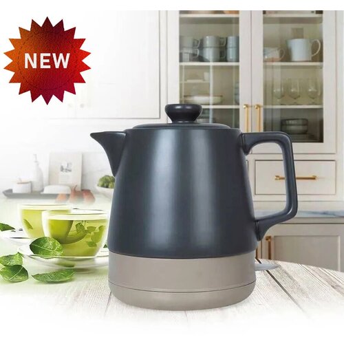 Электрический чайник для дома офиса домашний кухонный электрочайник объем 1 л защита от перегрева для дома офиса черный 411100₽