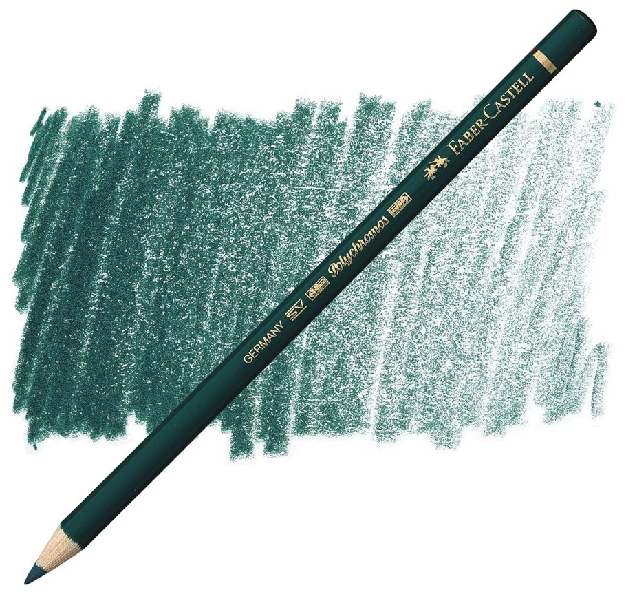 Карандаши художественные Faber-Castell "Polychromos", цвет 158 темно-кобальтовая зелень, упаковка 6 шт.