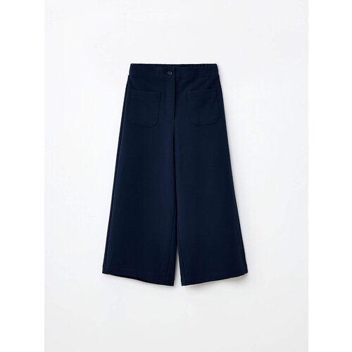 Школьные брюки кюлоты  Sela, классический стиль, размер 152, синий