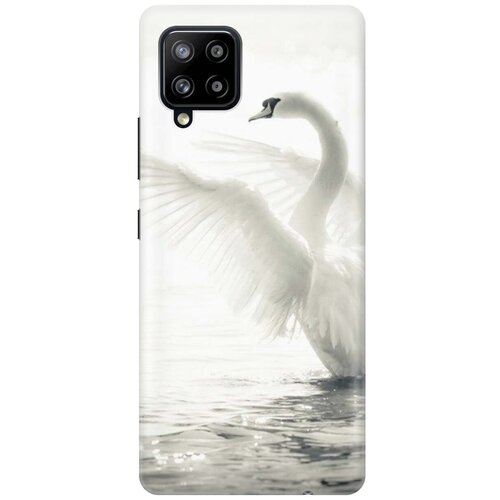 фото Ультратонкий силиконовый чехол-накладка для samsung galaxy a42 с принтом "лебедь" gosso