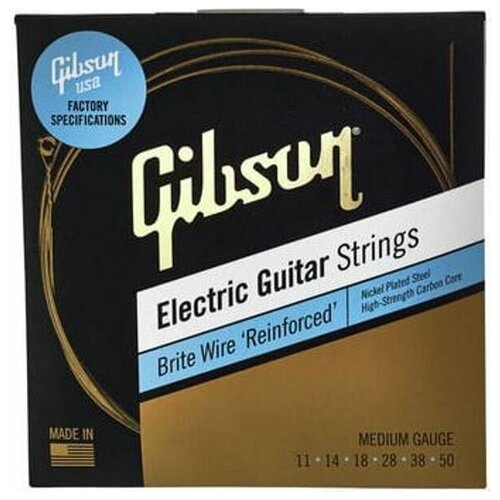 Струны для электрогитары Gibson SEG-BWR11 BRITE WIRE REINFORCED ELECTIC GUITAR STRINGS MEDIUM GAUGE