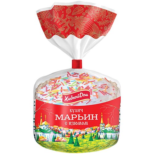 Кулич Хлебный Дом Марьин с изюмом, 300 г