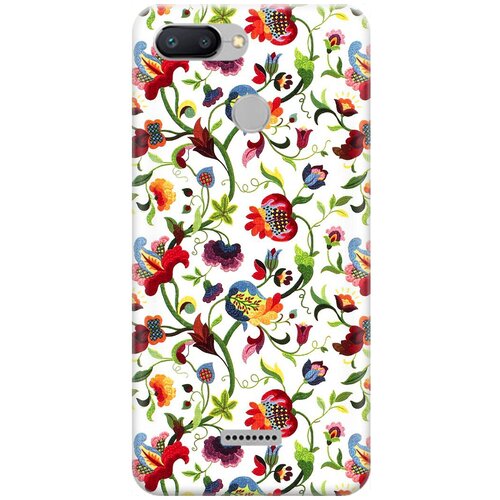 фото Re:pa накладка transparent для xiaomi redmi 6 с принтом "цветочный узор"