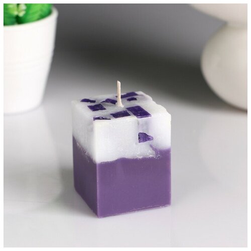 фото Свеча- куб с мозаикой "ягодная корзина" ароматическая, 5×6 см 4852557 сима-ленд