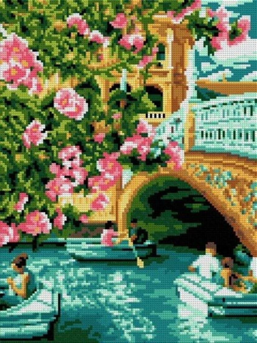 Алмазная мозаика LORI "Мост в Севилье", 30х40 см, полное заполнение (Ам-046)