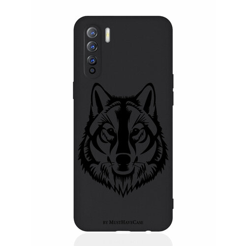 Чехол для смартфона OPPO A91/ OPPO Reno3 черный силиконовый Волк дизайнерский пластиковый чехол для oppo a91 reno3 коты