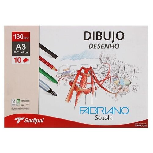 Альбом для Графики А3 427*277 Fabriano Dibujo Desenho 10л 130г/м конверт F74029742 1801512