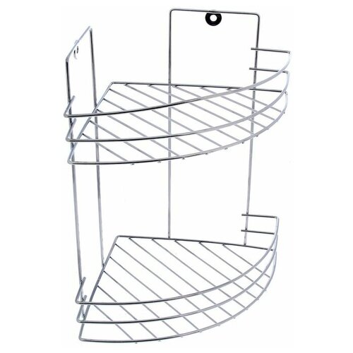 Полка угловая 2-х ярусная, 20х20х29 см, цвет хром