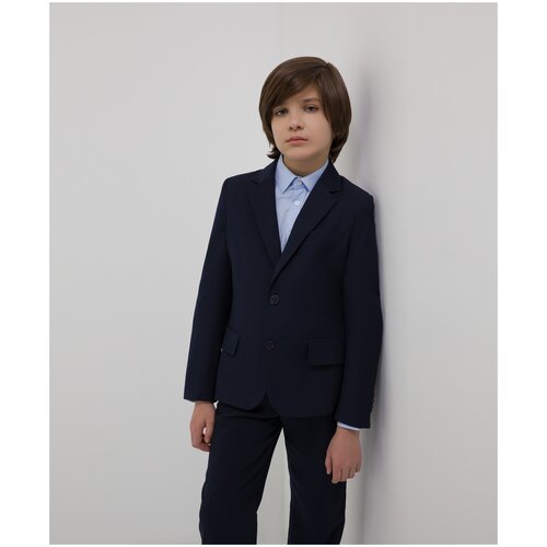 Пиджак синий классический Gulliver для мальчиков, цвет синий, размер 122, модель 200GSBC4801