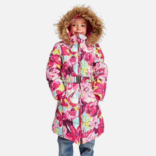 Куртка Huppa зимняя, удлиненная, размер 128, розовый