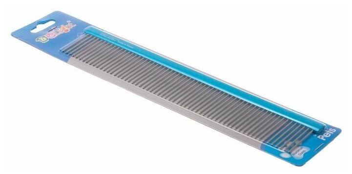 Расчёска DeLIGHT алюм. 25 см с плоской синей ручкой, зуб 3,6 см - фотография № 6