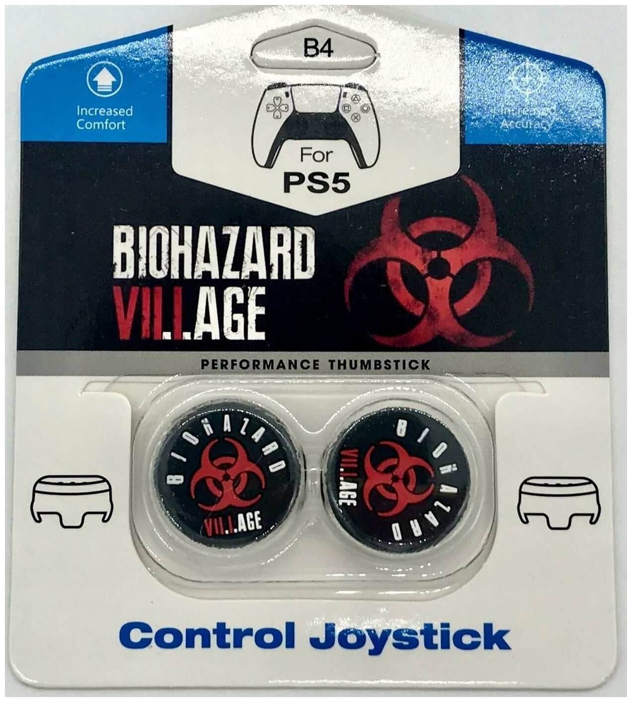 Накладки на стики для геймпада DualSense CQC Biohazard VII.I. Age\B4 (2 шт) (PS5)
