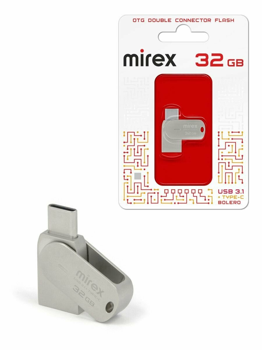 Накопитель USB 3.1 32GB Mirex OTG, Type-C, металл - фото №7