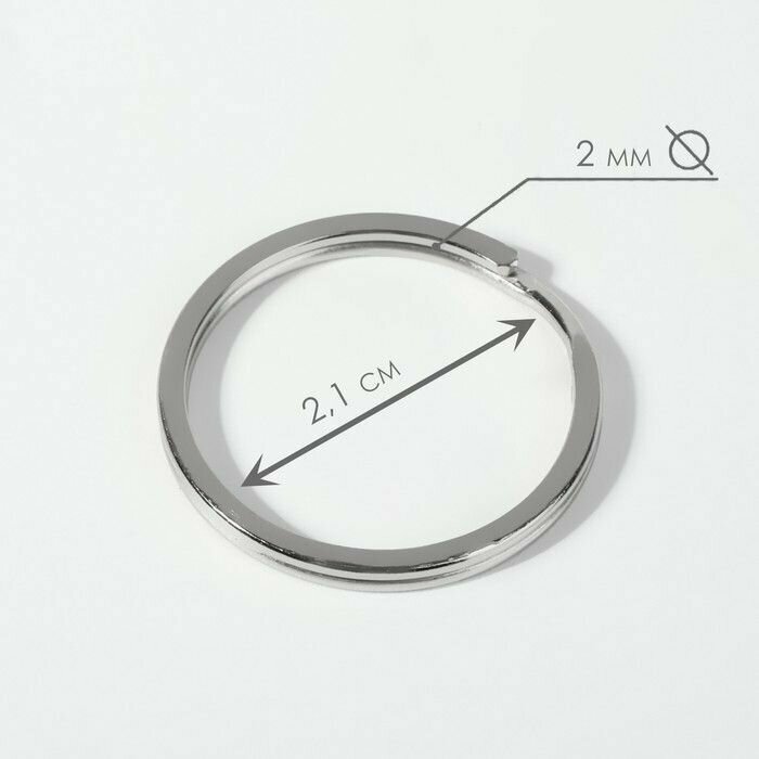 Кольца для брелока, d = 25 мм, толщина 2 мм, 10 шт, цвет серебряный, 4 шт.