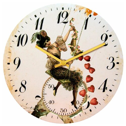 фото Svs настенные часы svs 3001045 classic женщина с трубой в сердцах