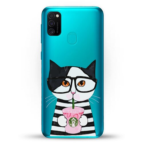 фото Силиконовый чехол кот в очках на samsung galaxy m21 andy & paul