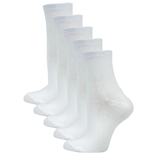 фото Носки годовой запас носков классика, 5 пар, размер 23 (36-38), белый
