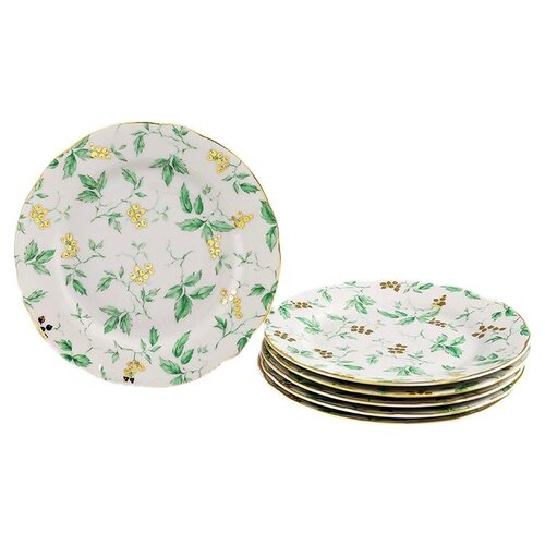 фото Набор тарелок 19 см 6 шт leander "мэри-энн /зеленые листья" / 157930