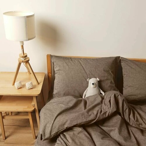 Пододеяльник 240х220 из варёного хлопка, цвет Melange Choco