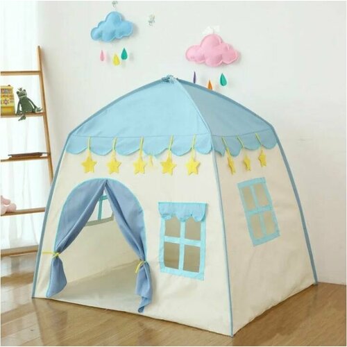 Палатка детская игровая, палатка детская, домик синий 130х100х130 см