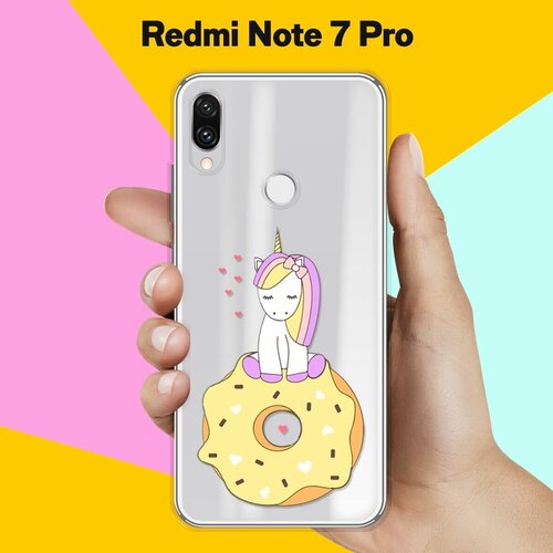 Силиконовый чехол Единорог на пончике на Xiaomi Redmi Note 7 Pro