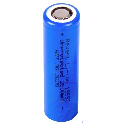 Аккумулятор Li-Ion 18650 2600 mAH Rexant 30-2020 unprotected 3. 7 В li ion аккумулятор орбита типоразмера 18650 1800мач без защиты от чрезмерного заряда разряда