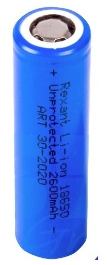 Аккумулятор Li-Ion 18650 2600 mAH Rexant 30-2020 unprotected 3. 7 В