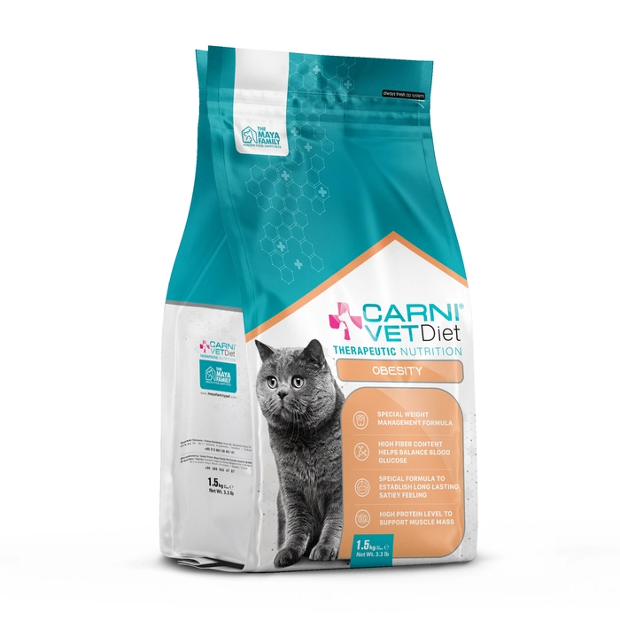 CARNI VD CAT OBESITY лечебный корм для кошек 1,5кг - фотография № 2