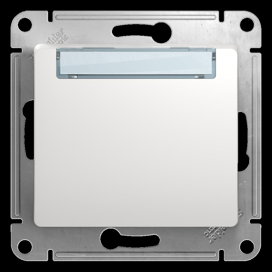 GLOSSA Нажимная кнопка с табличкой, сх.1, механизм, белый, SCHNEIDER ELECTRIC GSL000119 (1 шт.)