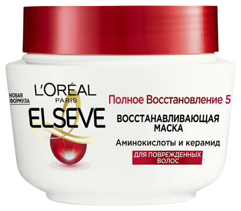 L'Oreal Paris Elseve Маска восстанавливающая Полное восстановление 5 для поврежденных волос, 300 г, 300 мл, банка