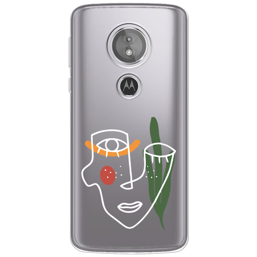 фото Силиконовый чехол минималистичный принт белый на motorola moto e5 / моторола мото е5 case place