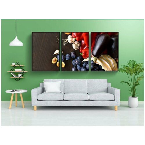 фото Набор модулных постеров для интерьера "осень, фрукты, уборка урожая" 60x90 см. в тубусе, без рамки lotsprints