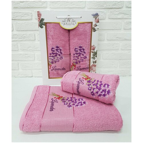 фото Ambiance набор полотенец shawnee цвет: сухая роза (50х90 см,70х140 см)