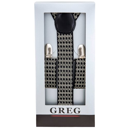 Подтяжки мужские в коробке GREG G-1-56, цвет Черный, размер универсальный
