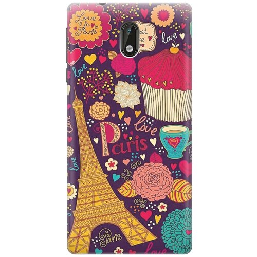 фото Re:pa накладка transparent для nokia 3 с принтом "love in paris"